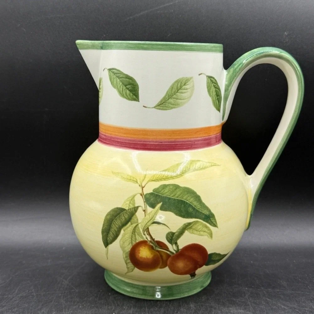 Villeroy & Boch French Country Pitcher Large Yellow Green Cottage Boho